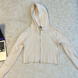 Like New Brandy Melville Zip-Up Cropped Hoodie